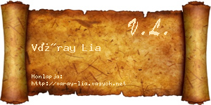 Váray Lia névjegykártya